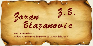Zoran Blažanović vizit kartica